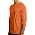 thumbnail image 3 of 3/4 Sleeve Shirts for Men Solid Color Crew Neck Baseball T-Shirts Casual Loose Fit Three Quarter Sleeve Tees Orange XL, 3 of 8
