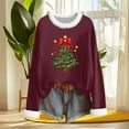 thumbnail image 4 of Goodtrade8 Womens Shirts Long Sleeve Christmas Pullover Crew Neck Graphic Festival Loose Casual Tops for Women Fashion, 4 of 6