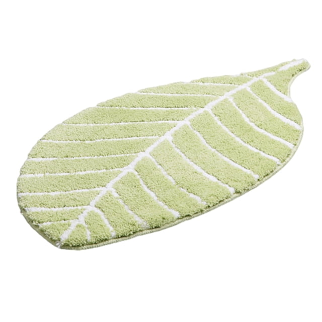 Matsuzay Alfombrilla de baño: absorbente y lavable a máquina para un fácil mantenimiento. Alfombra de baño fácil de limpiar. Juegos de accesorios de baño Hojas - Verde claro