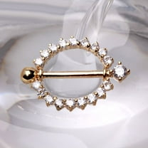 14Kt Yellow Gold Nipple Ring with Round CZ