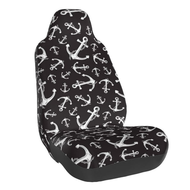 Wukai Anchors Full Set Car Seat Covers with Soft Padding Universal Auto Front Seats Protector and Cushion Mat