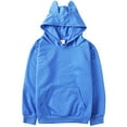 thumbnail image 2 of BOBOGOJP Sweatshirts for Teen Girls Long Sleeve Black Hoodie Solid Color Cute Drawstring Preppy Pullover Kids 10-12 Graphic Hoodie Blue for Size 3-4 Years, 2 of 6