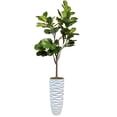 thumbnail image 1 of Artificial Faux Fig Tree 90" Large Fake Plant with Planter, 1 of 3