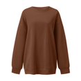 thumbnail image 4 of PEASKJP Chandails en Molleton Décontractés Oversize à Manches Longues Col Rond pour Femmes (L, Marron), 4 of 4