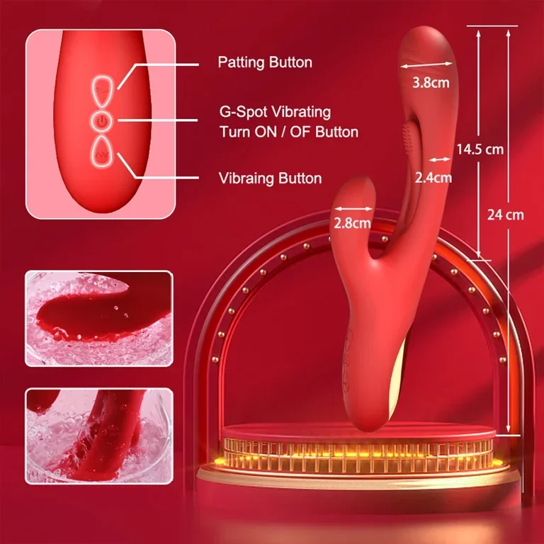 TIANYI Rose Toy Vibrator Wand Rabbit Tapping Vibrators Silicone G Spot  Vibrator 21 Vibrating Modes Sex Toy for Women