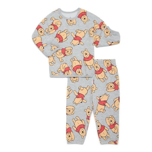 Winnie the Pooh Baby Boys or Girls Bubble Sleeve Printed Sweatshirt and Joggers Set, 2-Piece, Sizes 0/3M-24M