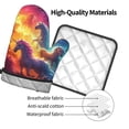 thumbnail image 4 of Vsdgher Dreamy Night Sky White Horse Oven Mitts and Pot Holders 2 pcs Set,High Heat Resistant Kitchen Oven Glove for Baking and Cooking, 4 of 7