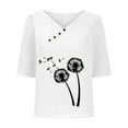 thumbnail image 6 of Summer Savings! Women's Short Sleeve Shirt Womens T Shirts Cotton White Printed Tees Tops, 6 of 6