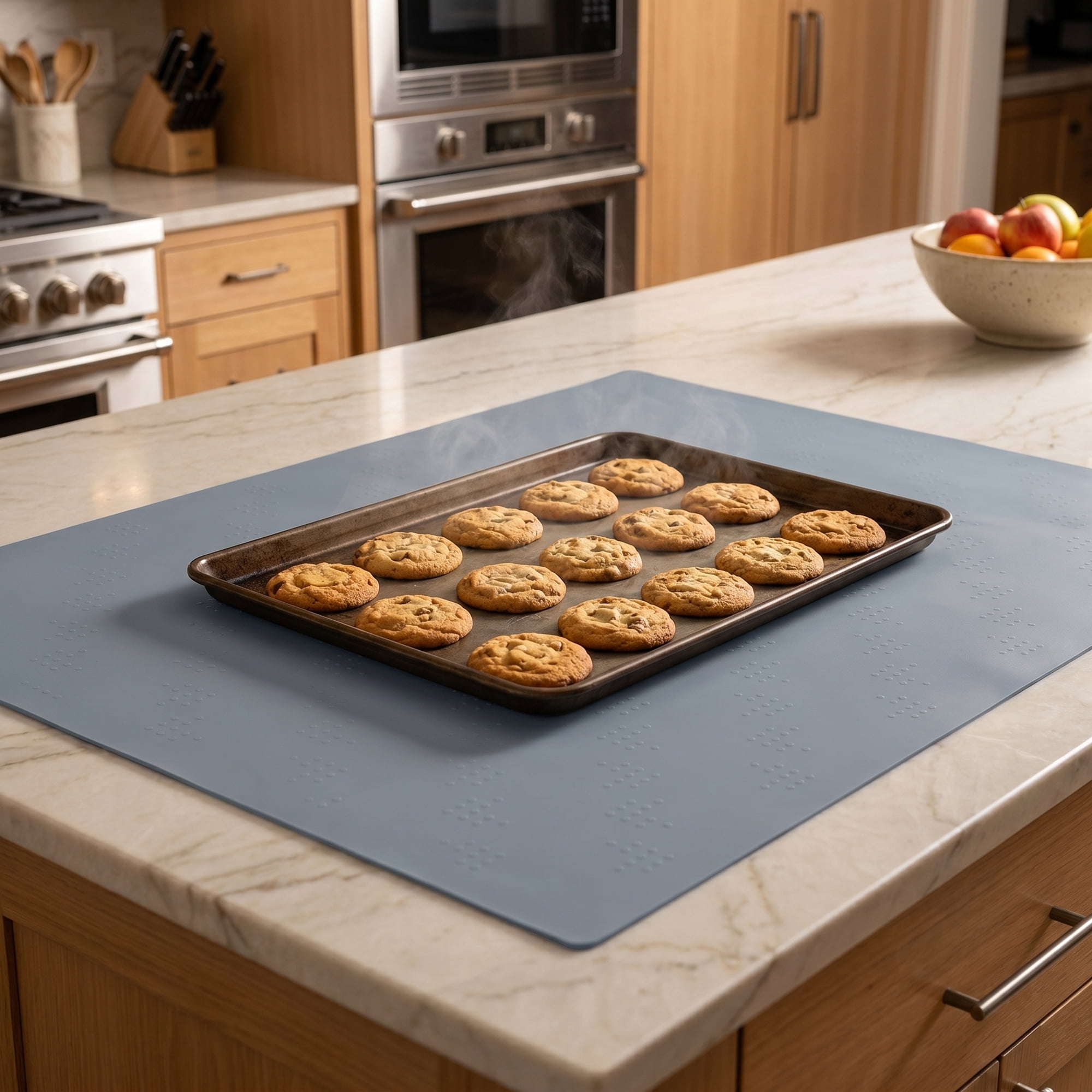 Unique Bargains Silicone Heat Resistant Countertop Protector Pad Mat Dark Gray 35.4"x23.6"