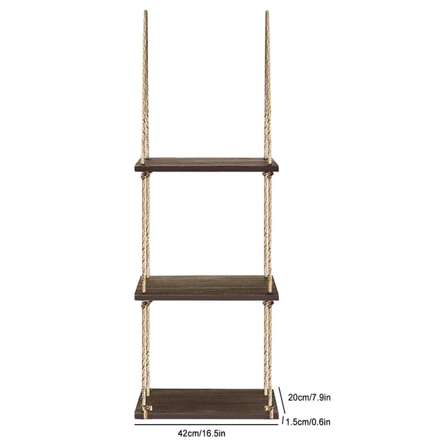 Up To 65% Off Of Kitchen Supplies Wall-Mounted Storage Decorative Shelf Wooden Wall Rack Dining Living Room Wall Storage Brown L