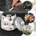 thumbnail image 4 of Yayeee Ashtray with Lid for Cigarette Smokeless Stainless Steel Home Ash Holder, Cartoon Red Houses, 4 of 7