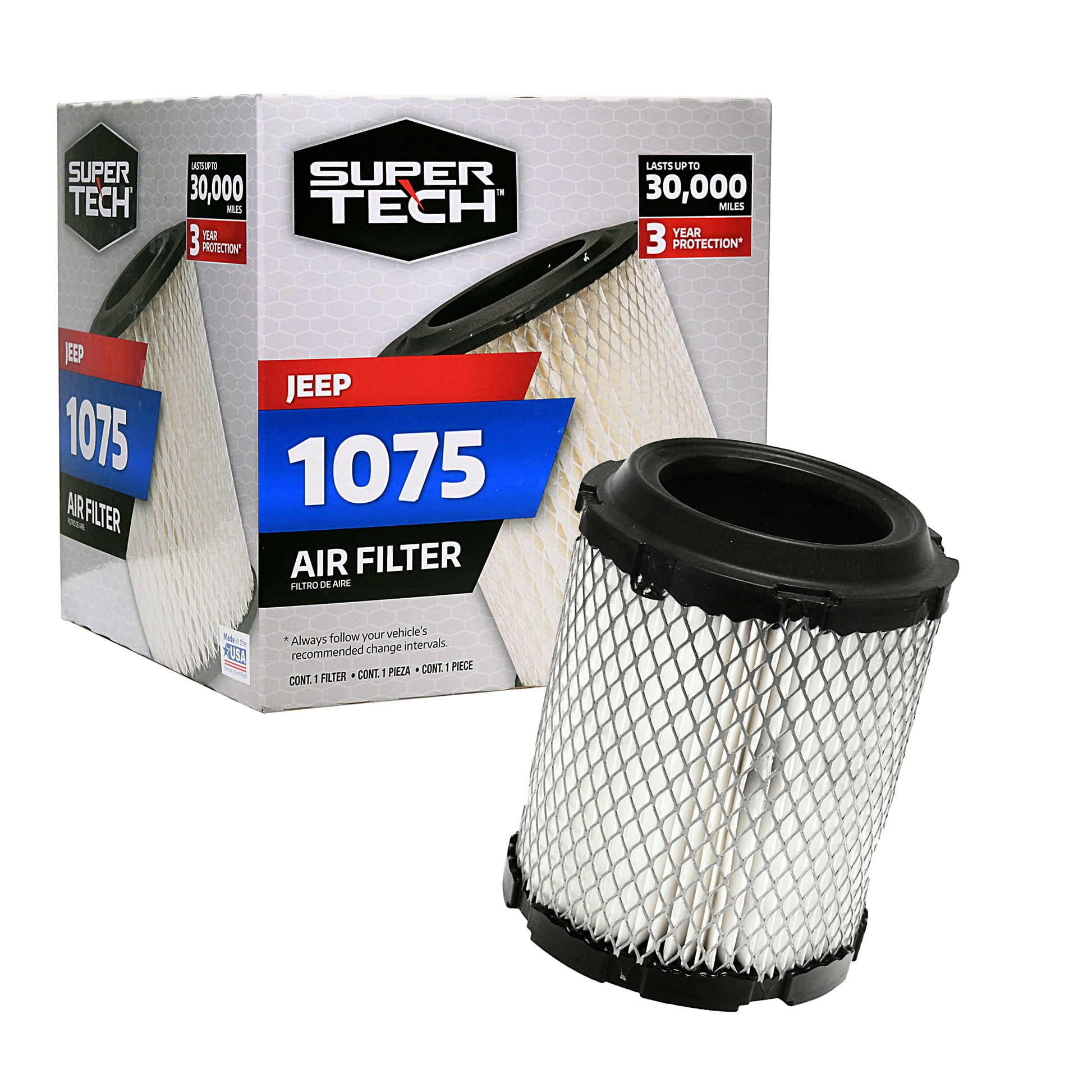 Super Tech 1075 Engine Air Filter, Replacement Filter for Chrysler or