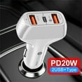 PD20W Typec+QC3.0 2USB Mobile Phone Charging Head Adapter Compatible