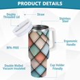 thumbnail image 2 of Yayeee 40oz Stainless Steel Tumbler with Straw and Handle Double-Wall Insulated Travel Water Bottle, Colorful Art Pattern, 2 of 8