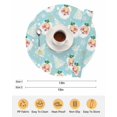 thumbnail image 6 of 15 Inch Round Placemats Set of 4, Teal Blue Christmas Non Slip Heat Insulation PP Table Mats, Santa Xmas Tree Snowflake Winter Washable Place Mats for Kitchen Dining Party Table Decor, 6 of 7