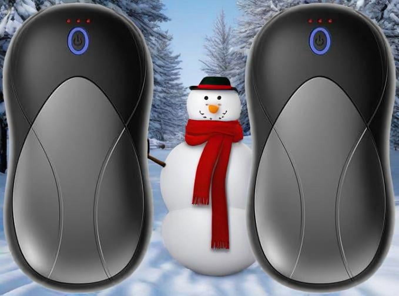 2 Pack Portable Hand Warmer, 6000 mAh Rechargeable Hand Warmers Double-Sided Heating, 3 Levels Lasting Heat, One-Button Heating Hand Warmer for Winter Outdoors
