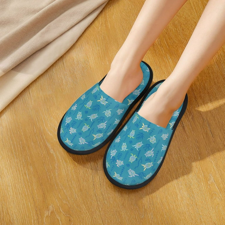Sea Turtle Furry Fleece Slippers