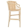 thumbnail image 4 of SAFAVIEH Brando Round Rattan Back Seat Bar Stool, Natural/White, 4 of 12