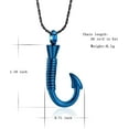 thumbnail image 2 of Fishing Hook Urn Necklace for Ashes Cremation Jewelry for Ashes Urn Memorial Necklace Fish Hook Design Stainless Steel Pendant Keepsake Ashes Holder for Men, 2 of 7