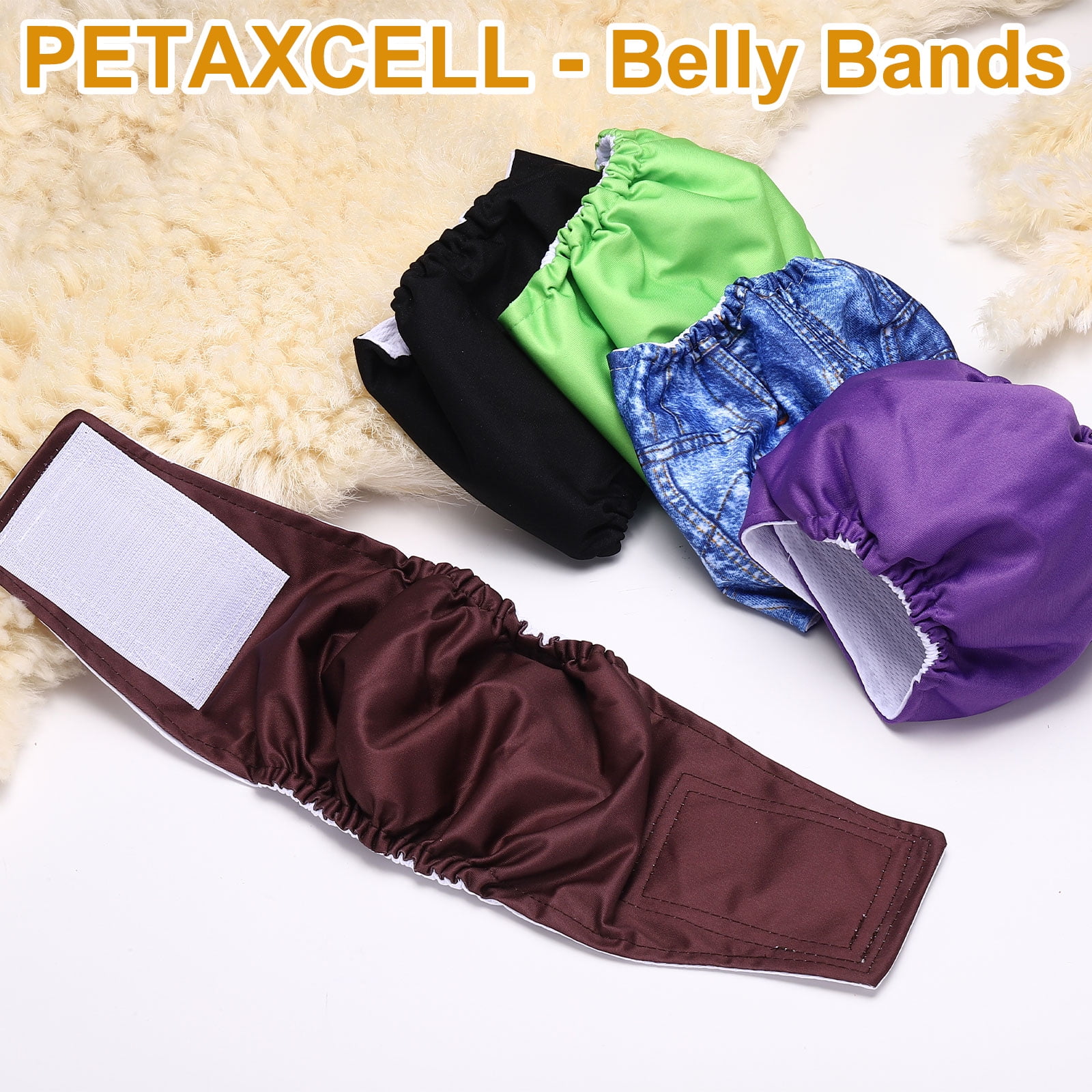 Uxcell Belly Bands for Male Dogs, Reusable Washable Dog Diapers High Absorbing Wrap Diapers, (3Pcs, L, Black), Intended for Male Small Doggie/Puppies Training