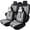 Gray and black, variant on For Subaru Forester Base 1998 Car Seat Covers, Black and Red Edges Car Seat Covers, Premium Leather, Full Set of 5 Seats, With a Headrest and Lumbar Support, Non-slip