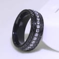 thumbnail image 5 of Black Gold Plated 8mm AAA CZ Titanium Steel Mens Ring Men Wedding Band Man Ring, 5 of 6