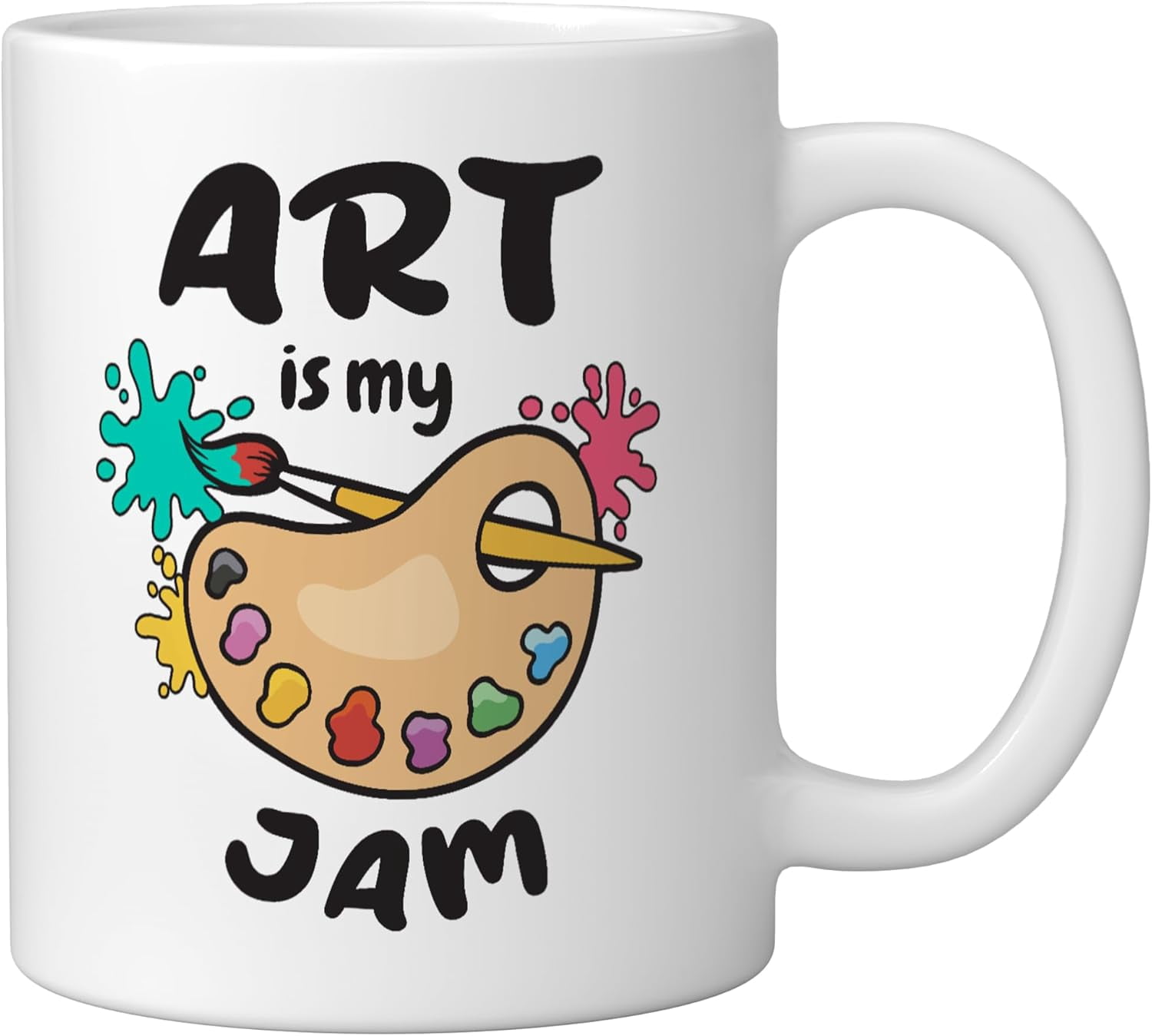 JJEAN-Art Is My Jam Brush Painter Paint Palette for Artists Ceramic Mug, White
