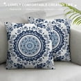 thumbnail image 3 of PHYHOO Throw Pillow Cases Leaves Vine Decorative Cushion Covers for Couch Bed Sofa Farmhouse Decoration Navy Blue Grey, 3 of 5