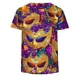 thumbnail image 4 of YueHuiYing Mardi Gras Shirts Women Casual Loose Carnival Graphic T-Shirts Outfit Gifts Holiday Round Neck Shirt Tees, 4 of 6