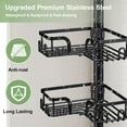 thumbnail image 4 of Corner Shower Caddy Tension Pole, 4-Tier Rustproof Bathroom Organizer Storage for Inside Shower Bathtub Shampoo,39 to 113 Inch Adjustable Floor Standing Shelves Black, 4 of 6