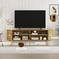 thumbnail image 6 of Juiluna 70.1" TV Cabinet with Storage and Sliding Doors, Wood Media Console Table for TVs Up to 80 Inches, Modern Entertainment Center for Living Room, Bedroom, Hallway, Oak, 6 of 8