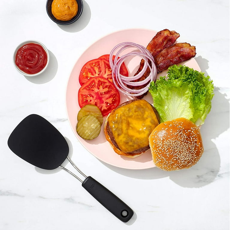 4 Pack Flexible Silicone Spatula, Turner, 600F Heat Resistant, Ideal for  Flipping Eggs, Burgers, Crepes and More, Black 