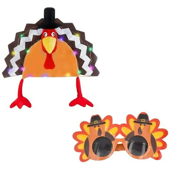 Plush Turkey Hat for Family Gathering Kids Lovely Cartoon Hat Breathable Festival Party Hat Thanks Giving Party Headgear