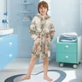 thumbnail image 5 of FORMRS Niños Bathrobe Unisex Hooded Robe Soft Plush Pajamas Sleepwear, Size 4-6T, Red Mountain Pattern, 5 of 7