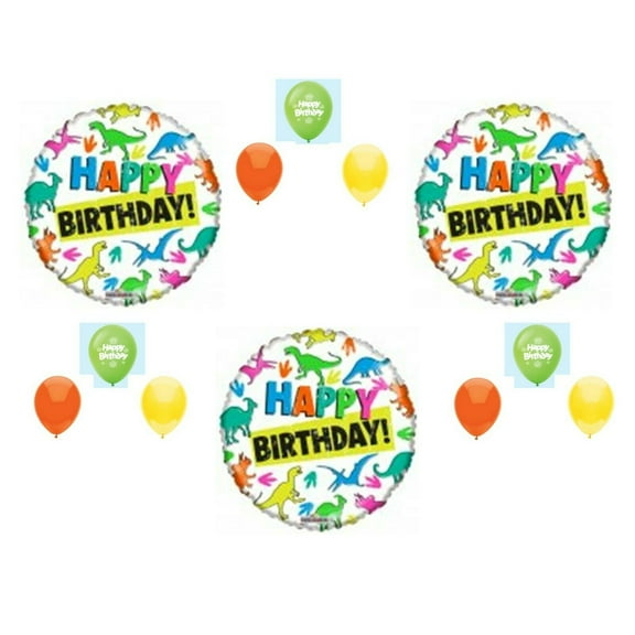 Dinosaurs multicolor 12 pc  Happy Birthday Party Balloons Decorations Supplies