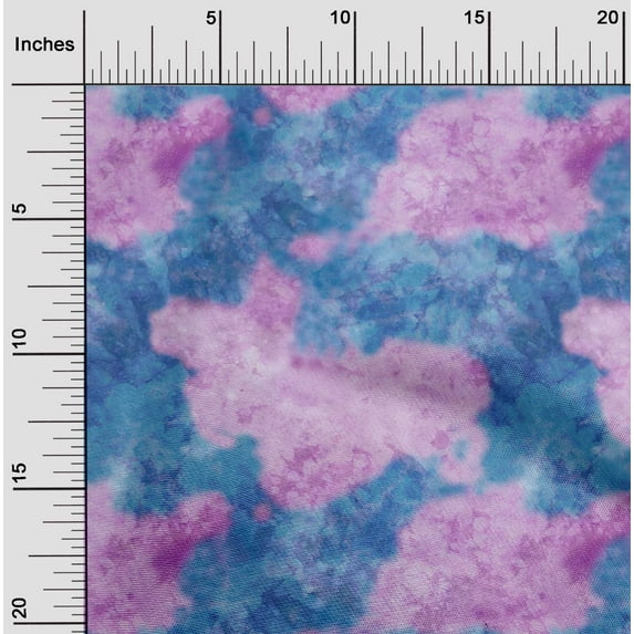 oneOone Viscose Chiffon Medium Blue Fabric Texture Watercolor Quilting Supplies Print Sewing Fabric By The Yard 42 Inch Wide
