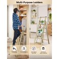 thumbnail image 5 of 5 Step Ladder, Lightweight Portable Folding Step Stool with Anti-Slip Sturdy and Wide Pedal, 330lb Capacity, Perfect Multi-Use Aluminum Stepladder for Home Kitchen Office, Gold, 5 of 7