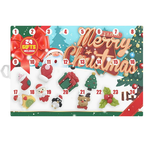 Adornos Navideños Diy Caja Ciega Divertida Navidad Cuenta Regresiva 24 Días Joyería De Resina Diy Caja Ciega Con 24 Resinas De Colores Para Niños Fiesta De Navidad Yuarrent CE002916-00