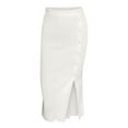 thumbnail image 5 of Mrat Floral Midi Skirts Women's Fashion Slit Sweater Dress Slim Body Skirt Floral Midi Skirts S-59 White XL, 5 of 6