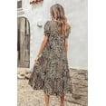 thumbnail image 3 of PRETTYGARDEN Women's Summer Casual Boho Dress Floral Print Ruffle Puff Short Sleeve Flowy Midi Beach Party Dresses, 3 of 8