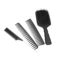 thumbnail image 2 of Peine de cola multifuncional, cepillo de pelo con paleta, peine de dientes anchos, peine de doble diente, conjunto de peine para el cabello, caja negra empaquetada, 4 Uds., 2 of 14