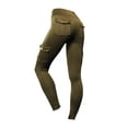 thumbnail image 2 of QLEICOM Womens Yoga Pants Capri Leggings Multi Pockets Stretchy Tight-fitting Sports Pants High-waist Quick-drying Running Hip Trousers Workout Leggings Tummy Control Leggings Green S, 2 of 3