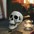 thumbnail image 2 of PEIBang Halloween Skeletons Plastic Realistic Human Skull Head Bone Model,Outdoor Halloween Decorations Ghost House Props Halloween Party Supplies, 2 of 9