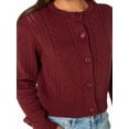 thumbnail image 5 of Celebrity Pink Women's Pointelle Crewneck Cardigan Sweater, Sizes XS-XXXL, 5 of 5