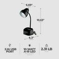 thumbnail image 2 of Globe Electric LED Integrated Goose Neck Desk Lamp w/USB Port and Organizer, 2 of 9
