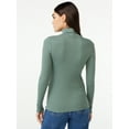 thumbnail image 3 of Free Assembly Women's Fine Rib Turtleneck Sweater, Lightweight, 3 of 7