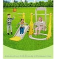 thumbnail image 2 of Ealing 4 in 1 Slide and Swing Set for Toddler Age 1–2 Indoor Outdoor Baby Swing Toys Playset with Climber Basketball Hoop, Yellow, 2 of 7