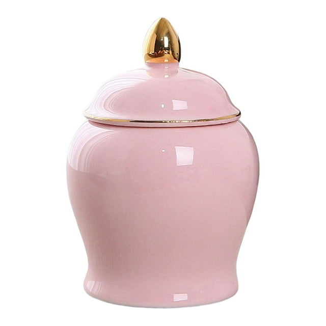 Tarro de cerámica para almacenamiento, botes de cocina, botes de té, recipientes sellados para almacenamiento. Rosado