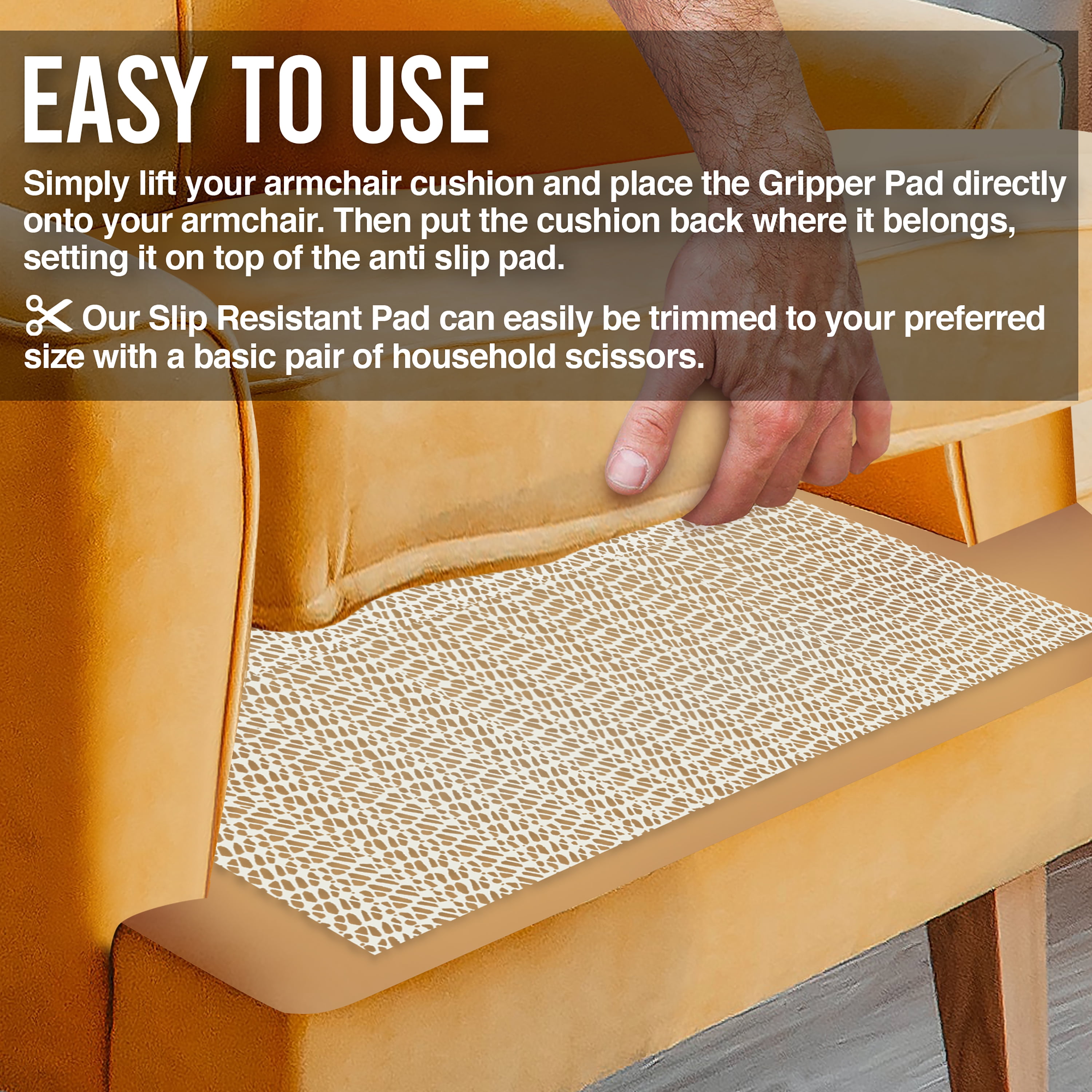 Anti-Slip Couch Cushion Grip Mats 22 in. x 72 in. Prevent Cushions Fro
