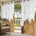 thumbnail image 2 of Outdoor Curtains for Patio Waterproof Brown Marble Indoor/Outdoor Curtain Tiebacks White Modern Abstract Art Luxury Fluid Privacy Sun Block Grommet Drapes for Pergolas Gazebo 2 Panel 54x108 Inch, 2 of 9